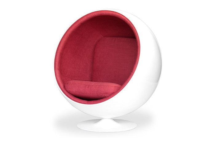 エーロ・アールニオの名作ボールチェア ファブリックホワイト＆レッドで彩る快適空間｜kwg-ch7144（GENCO） kwg-ch7144 参考画像 14