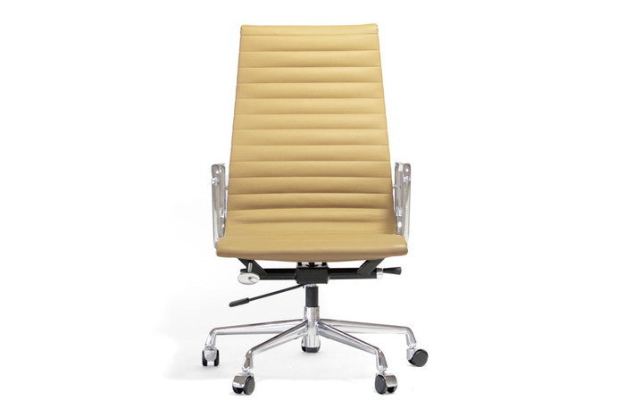 アルミナムチェア ハイフラットパッド レザー 本革 キャスター グライズ プラスライン仕様 保証付 e-comfort デザイナーズ ジェネ（GENCO） kwg-chea07hfc-le 参考画像 7