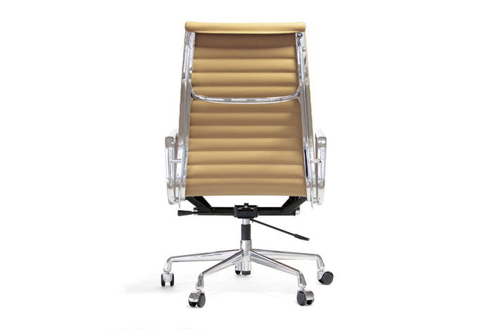 アルミナムチェア ハイフラットパッド レザー 本革 キャスター グライズ プラスライン仕様 保証付 e-comfort デザイナーズ ジェネ（GENCO） kwg-chea07hfc-le 参考画像 8