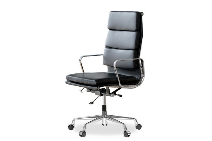 アルミナムチェア ハイソフトパッド 本革レザー＆キャスター付き｜快適な座り心地でデザイナーズ家具の魅力を堪能｜kwg-chea07hsc-le（GENCO） kwg-chea07hsc-le 参考画像 4