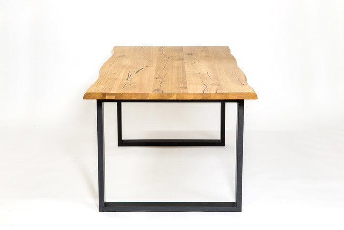 厚突きオーク天板×ブラックスチール脚のロッテルダム テーブル180cm｜kwg-hw-table180ml（GENCO） kwg-hw-table180ml 参考画像 4