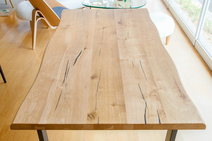 厚突きオーク天板×ブラックスチール脚のロッテルダム テーブル180cm｜kwg-hw-table180ml（GENCO） kwg-hw-table180ml 参考画像 7