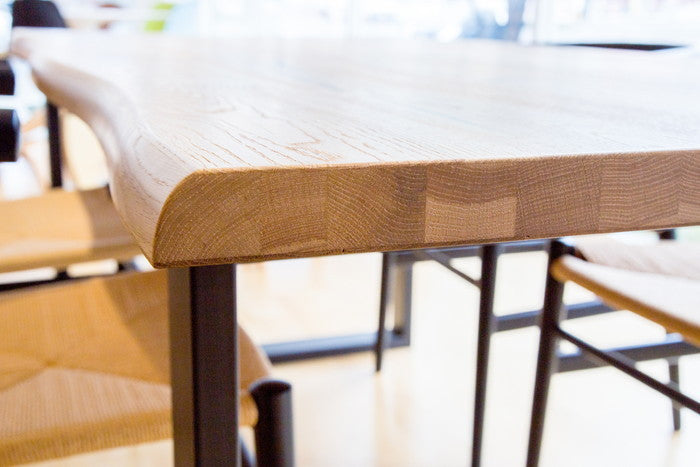 厚突きオーク天板×ブラックスチール脚のロッテルダム テーブル180cm｜kwg-hw-table180ml（GENCO） kwg-hw-table180ml 参考画像 8