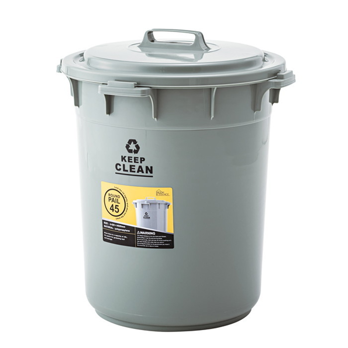 『125』『あす楽』ラウンドペール45L グリーン W42.5×D42.5×H52 az-lfs-765gr 1枚目の画像