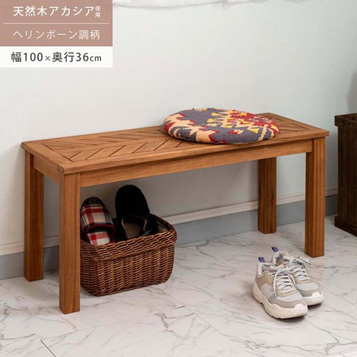 [サイズ]W100×D36×H45(cm)[カラー]ブラウン[素材]天然木(アカシア) オイル仕上[スペック]組立式商品重量：約（kg）耐荷重：80kg付属工具：六角レンチ必要工具：組立人数：1人組立
