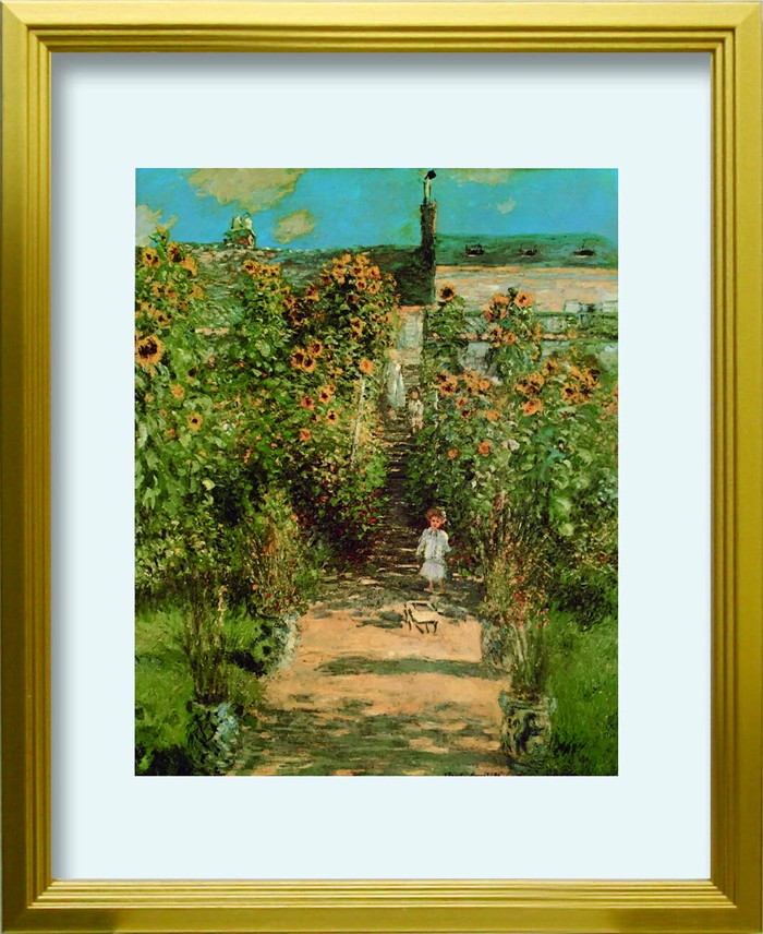 ȯ٥  Claude Monet The Monet's garden at Vetheuil S GD 270x330x25mm ZFA-62351 bic-10116903s1 1ܤβ 