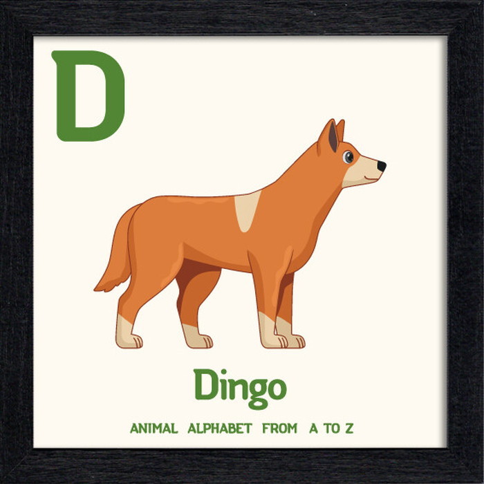 アニマルアルファベット Animal Alphabet Dingo 200x200x53mm ZAA-53211 bic-10772193s1 アートパネル アートボード 壁紙 装飾フィルム