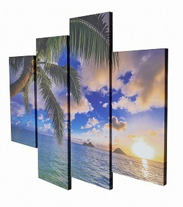 ȯ٥Х Bello Canvas Art Beautiful Lanikai 4祻å 300x600x25 300x900x25mm IPT-61745 bic-7030272s1 3ܤβ 