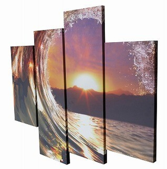 ȯ٥Х Bello Canvas Art Beautiful ocean wave 4祻å 300x600x25 300x900x25mm IPT-61746 bic-7030273s1 3ܤβ 