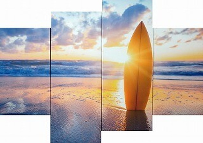 ȯ٥Х Bello Canvas Art Surfboard on the beach at sunset 4祻å 300x600x25 300x900x25mm IPT-61747 bic-7030274s1 1ܤβ 