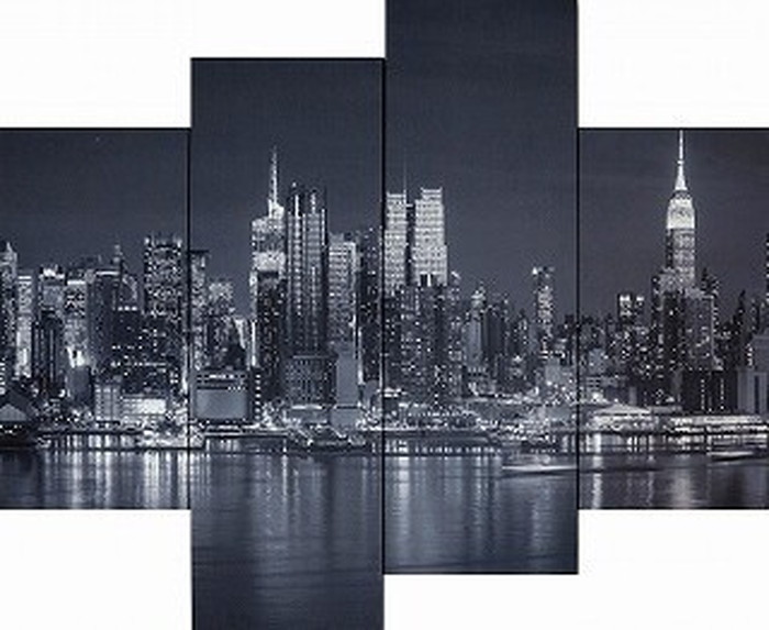 ȯ٥Х Bello Canvas Art New York Hudson River 4祻å 300x600x25 300x900x25mm IPT-61748 bic-7030275s1 1ܤβ 