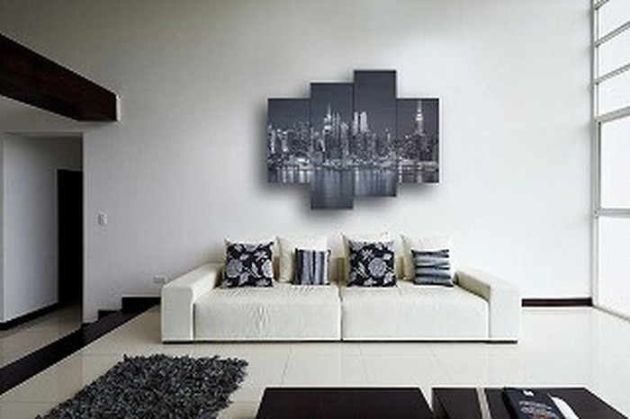 ȯ٥Х Bello Canvas Art New York Hudson River 4祻å 300x600x25 300x900x25mm IPT-61748 bic-7030275s1 2ܤβ 