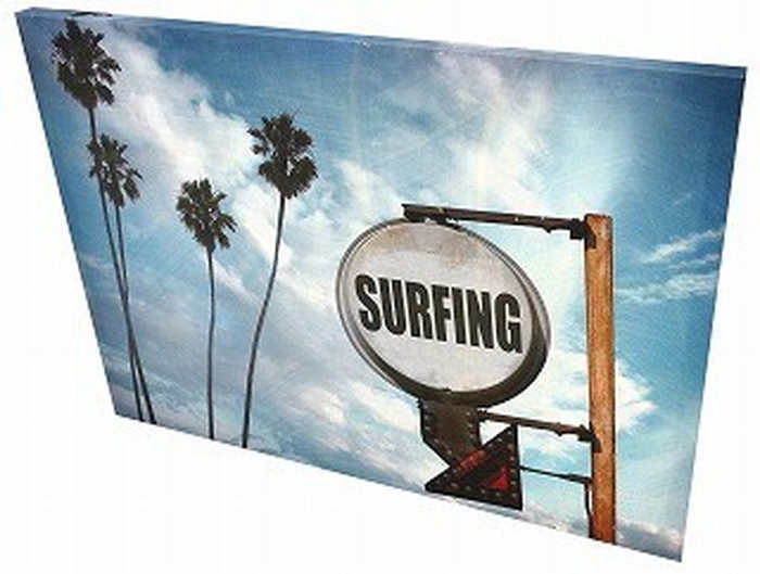 ȯ٥Х Carino Canvas Art surfing sign with palm trees 700x500mm 700x500x25mm ZPT-61750 bic-7030277s1 2ܤβ 