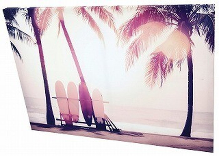 ȯ٥Х Carino Canvas Art Surfboard and palm tree 700x500mm 700x500x25mm ZPT-61751 bic-7030278s1 2ܤβ 