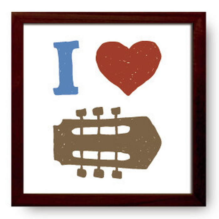 サインフレーム SIGN FRAME I Love Music 220x220x20mm ZSF-52143 bic-7088745s1 1枚目の画像