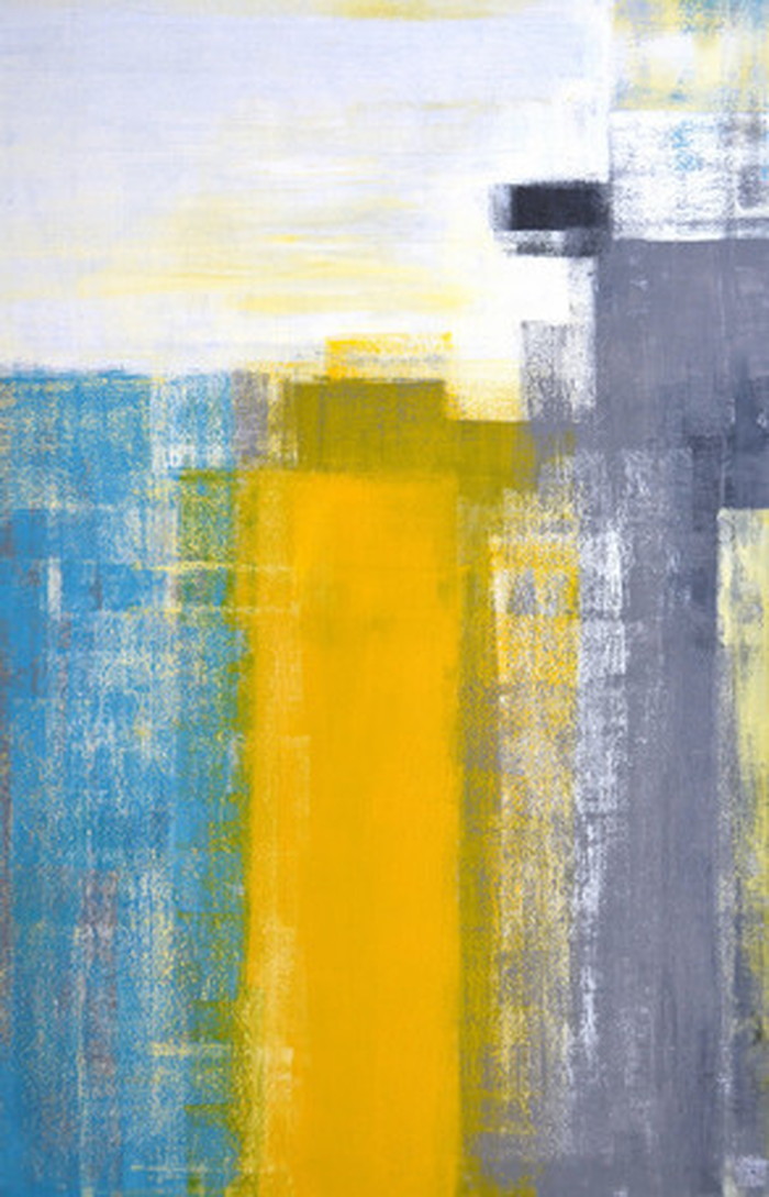 ȯ٥Хѥͥ Art Panel Teal and Yellow Abstract Art Painting 530x800x40mm IAP-52781 bic-7184381s1 1ܤβ 
