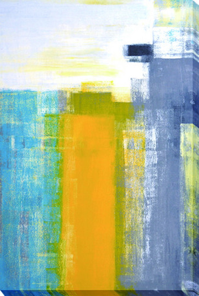 ȯ٥Хѥͥ Art Panel Teal and Yellow Abstract Art Painting 530x800x40mm IAP-52781 bic-7184381s1 2ܤβ 