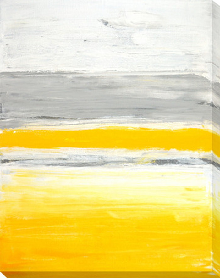 ȯ٥Хѥͥ Art Panel T30 Galler Grey and Yellow Abstract Art Painting 600x800x40mm IAP-51598 bic-7184388s1 2ܤβ 
