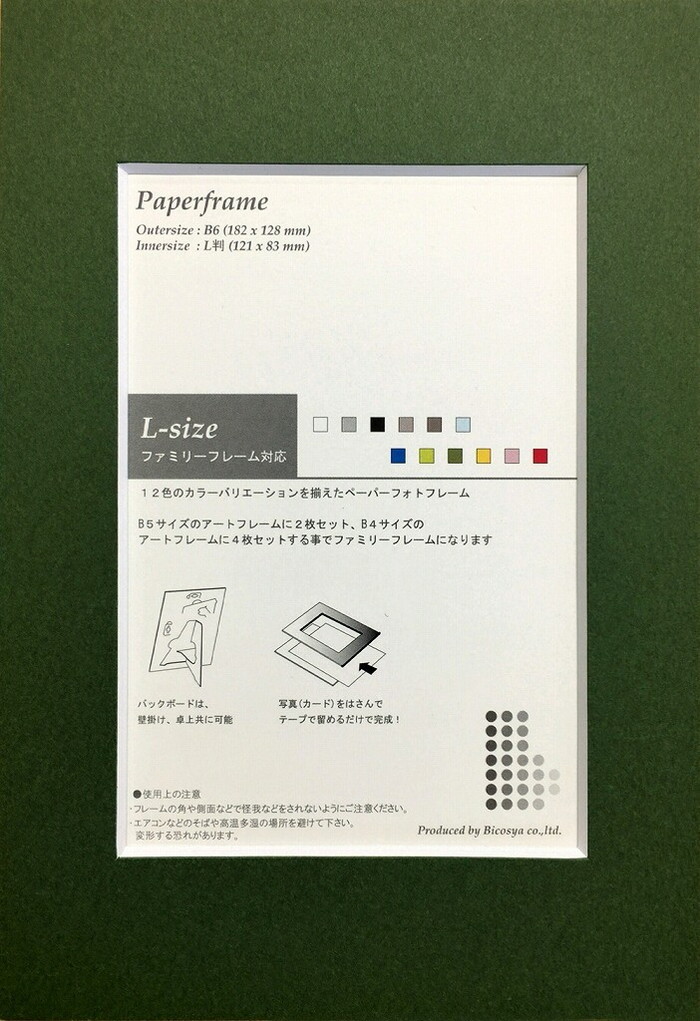 ȯٻʰץեȥե졼 Paper Frame Dark Green B6-L 128x182x3mm 128x182x3mm OPF-12363 bic-7201336s1 4ܤβ 