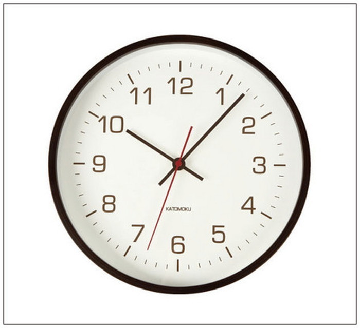 木製壁掛け時計 plywood wallclock 4 ブラウン 252x252x50mm km-44B bic-7214088s1 掛け時計 置き時計 掛け時計 送料無料 北欧 モダン