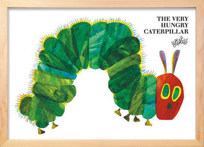 アートフレーム エリック・カール Eric Carle ナチュラルフレーム The Very Hungery Caterpillar 387x280x17mm ZEC-61864 bic-7399006s1