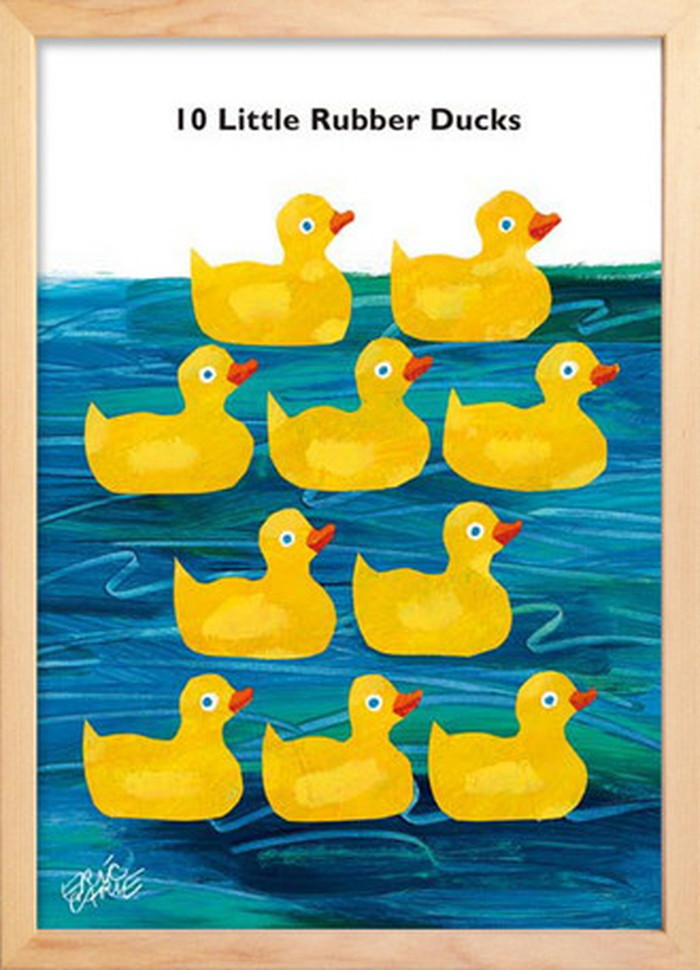 アートフレーム エリック・カール ナチュラルフレーム Eric Carle 10 Little Rubber Ducks 10 Little Rubber Ducks 280x387x17mm ZEC-618