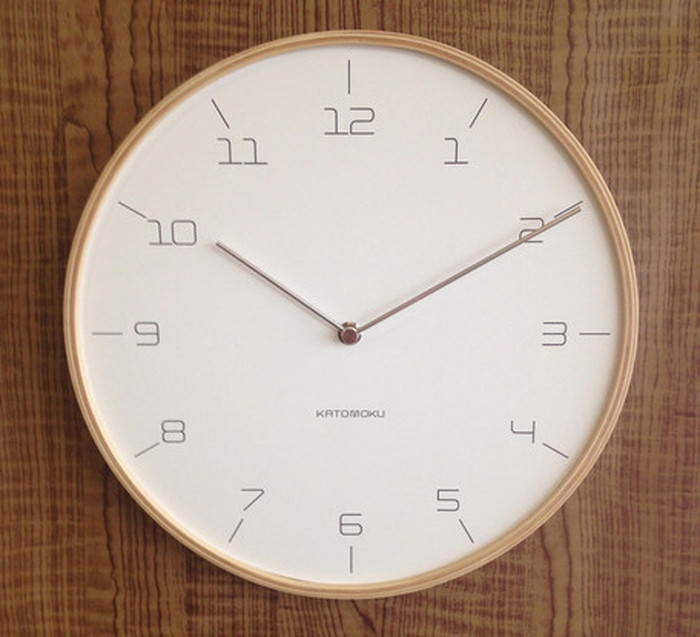 木製壁掛け時計 plywood wallclock7 Slim Clock ナチュラル φ304x30mmmm km-71N bic-7414062s1 掛け時計 置き時計 掛け時計 送料無料