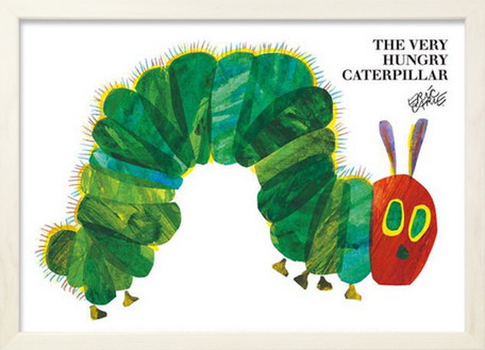 アートフレーム エリック・カール ホワイトフレーム Eric Carle The Very Hungery Caterpillar 387x280x17mm ZEC-53007 bic-7673601s1