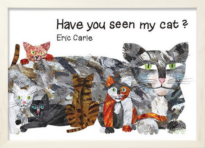 アートフレーム エリック・カール ホワイトフレーム Eric Carle Have You Seen My Cat? 387x280x17mm ZEC-53016 bic-7673603s1 アートパ