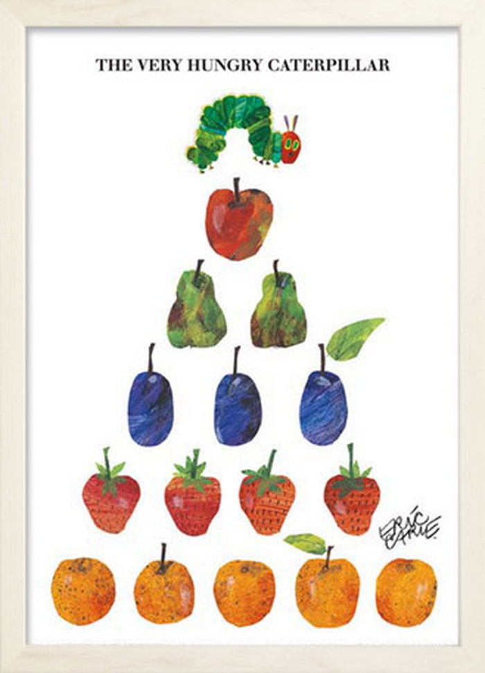 アートフレーム エリック・カール ホワイトフレーム Eric Carle Fruits Pyramid 280x387x17mm ZEC-53008 bic-7673604s1 アートパネル ア