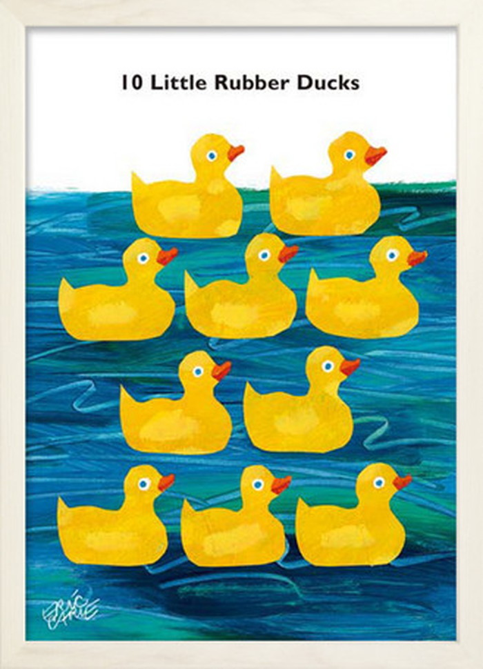 アートフレーム エリック・カール ホワイトフレーム Eric Carle 10 Little Rubber Ducks 280x387x17mm ZEC-53014 bic-7673610s1 アート