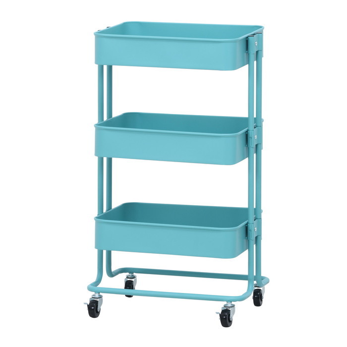 [サイズ]全体：幅450 × 奥行320 × 高さ785耐荷重（カゴ1段）：15kgカゴ内寸：400x290x80mm[素材]■フレーム：スチール［エポキシ樹脂塗装］スチール[生産地]中国[カラー]ブ