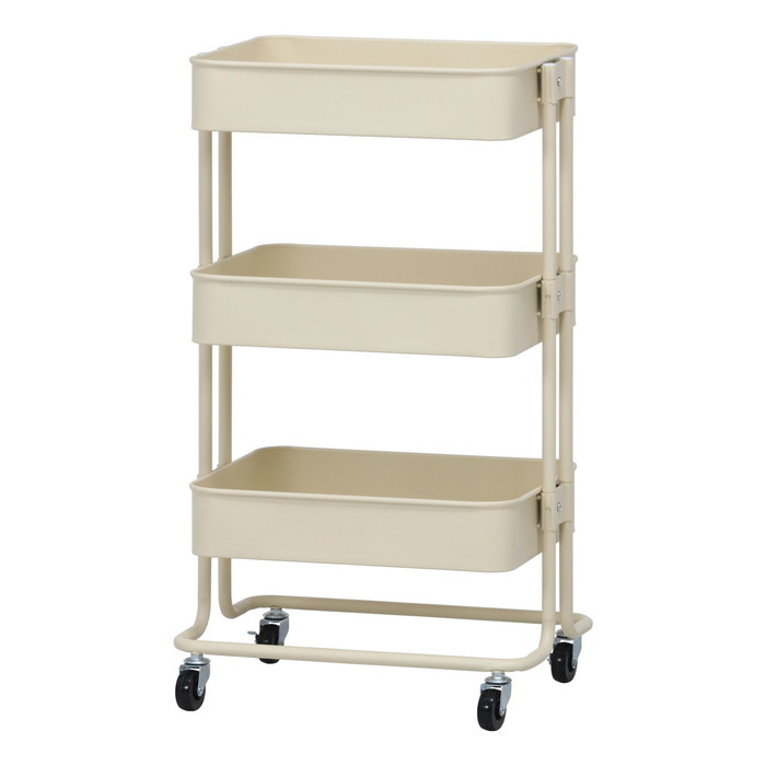 [サイズ]全体：幅450 × 奥行320 × 高さ785耐荷重（カゴ1段）：15kgカゴ内寸：400x290x80mm[素材]■フレーム：スチール［エポキシ樹脂塗装］スチール[生産地]中国[カラー]ア