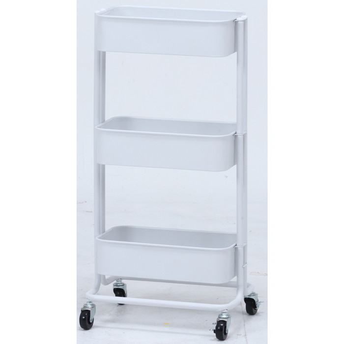 [サイズ]全体：幅390 × 奥行270 × 高さ785耐荷重（カゴ）：15kgカゴ内寸：340x185x85mm[素材]スチール[生産地]中国[カラー]ホワイト[送料]全国一律送料無料(北海道・沖縄