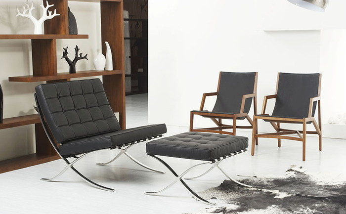 130٥ߡե󡦥ǥ롦 Х륻  BARCELONA Chair ˥쥶 ܳ 3ǯݾ inv-8001ba-ani 8ܤβ 