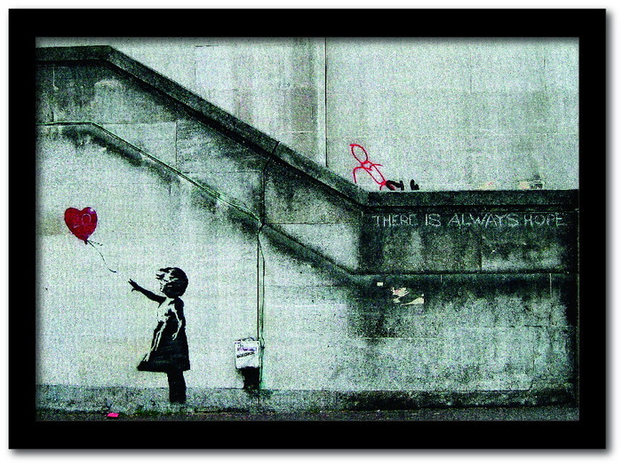 ȯ٥Х󥯥 Banksy ƥꥢ Girl with Balloon Ⱦ VS-1002BK-A4 ե졼५顼֥å A4 kar-10054176s1 1ܤβ 