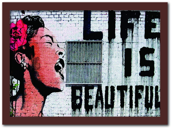 ȯ٥Х󥯥 Banksy ƥꥢ Life is beautiful 饤աӥ塼ƥե VS-1003BR-A2 ե졼५顼֥饦 A2 kar-10054179s11 1ܤβ 