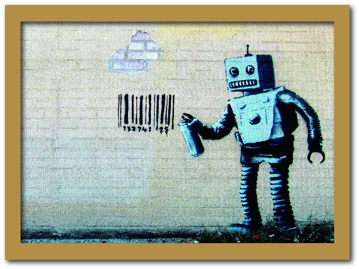 ȯ٥Х󥯥 Banksy ƥꥢ Barcode Robot Сɥܥå VS-1004NA-A2 ե졼५顼ʥ A2 kar-10054180s12 1ܤβ 