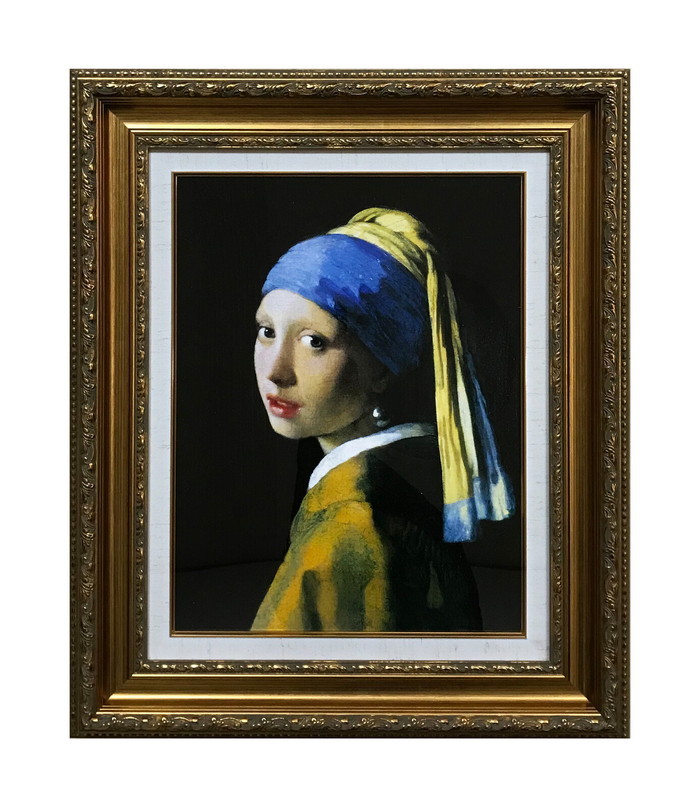 ヨハネス・フェルメール Johannes Vermeer 真珠の耳飾りの少女 KE-1001 複製名画 F6号  kar-10092440s1-家具インテリアのジェンコ【本店】