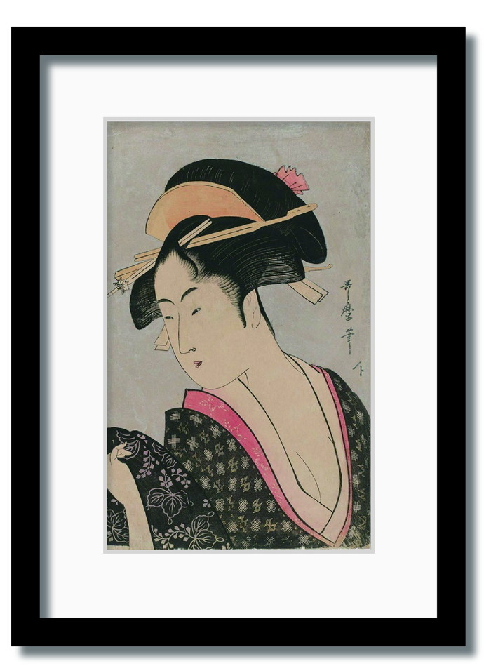 フルサイズ版 喜多川歌麿 うたまろ 品川の月 1788年 浮世絵 美人