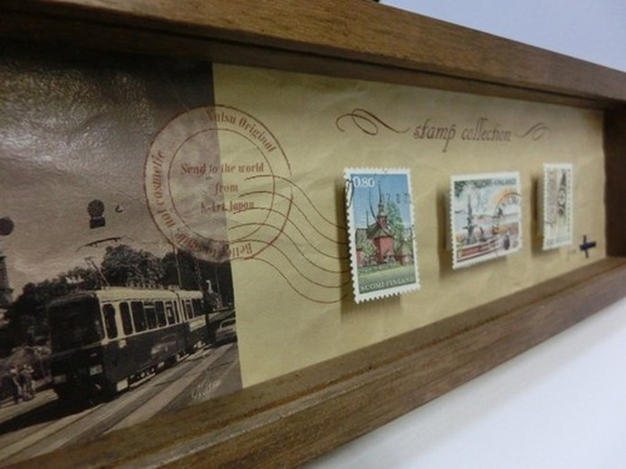 『当社発送』切手 アンティーク調 インテリアアート Stamp Collection ブラック デンマーク PZ-7014 kar-3067195s2 4枚目の画像