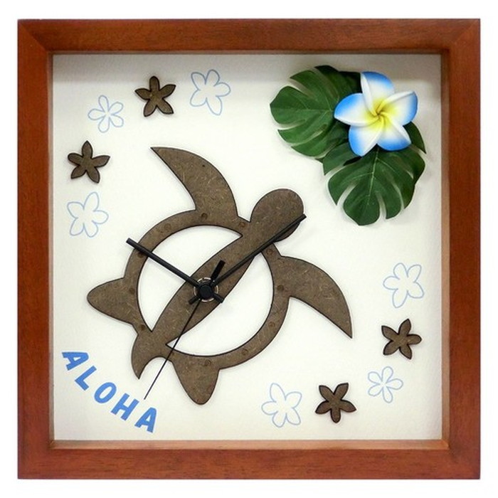 ȯ٥ϥ磻 ƥꥢ DECLOCK Hawaiian Clock Honu Flower ե졼 ֥饦 ץꥢ ֥롼 DC-1810 ݾ kar-3776333s4 1ܤβ 