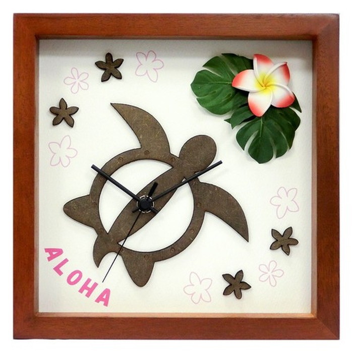 ȯ٥ϥ磻 ƥꥢ DECLOCK Hawaiian Clock Honu Flower ե졼 ֥饦 ץꥢ å DC-1812 ݾ kar-3776333s6 1ܤβ 