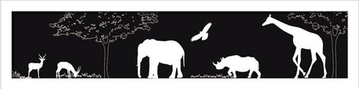 レクタングル インテリアアート Silence Wild Animal WH Wild Animal ホワイト LR-3001 kar-4020263s1 アートパネル アートボード 壁紙