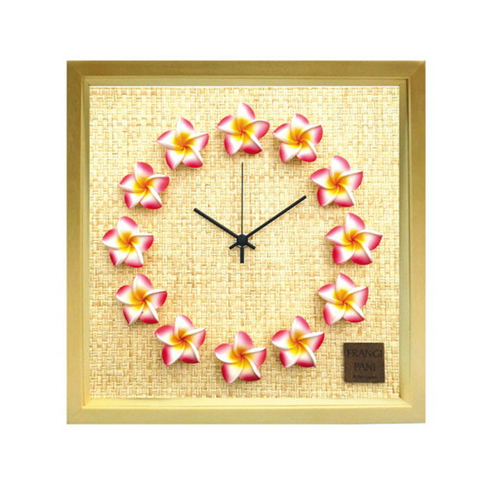 『当社発送』プルメリア 文字盤 掛け時計 掛時計 FrangiPani Clock2 プルメリア ピンク ナチュラル FP-1008 保証付 kar-4534130s2 1枚目の画像