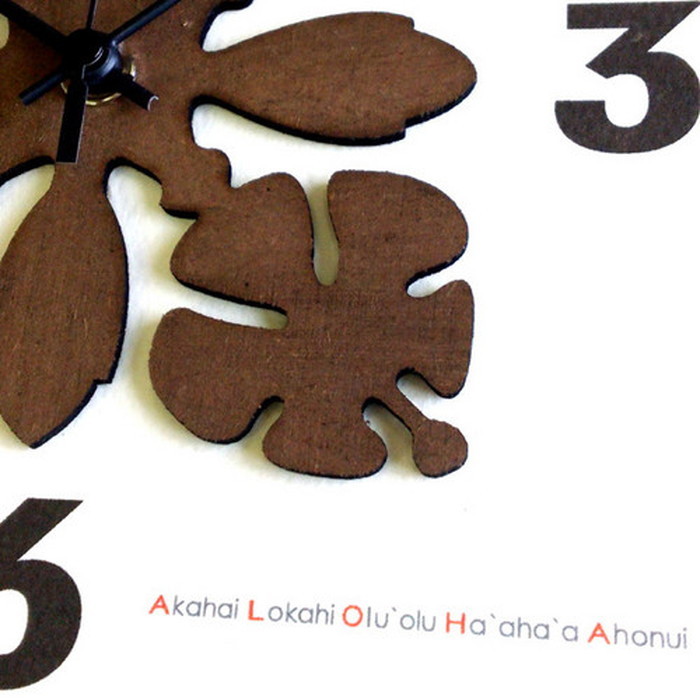 『当社発送』ハワイアンキルト柄 文字盤 掛け時計 HawaiianQuilt Clock ハイビスカス ナチュラル HK-1001 保証付 kar-4534131s1 3枚目の画像