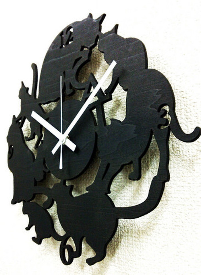 ȯ٥륨åȥå Silhouette Clock2 CAT Cat ͥ Black ݾ sk-2002 kar-4650408s1 2ܤβ 