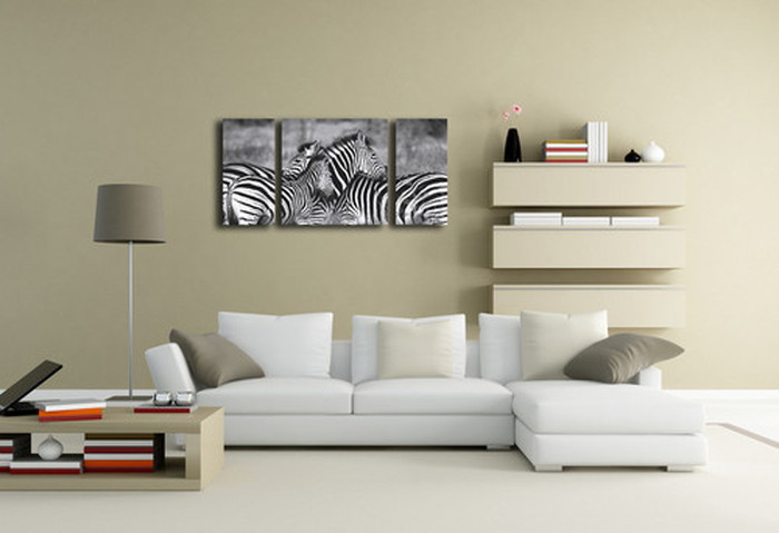 ȯCANVAS ART Х zebra-mono ޥ L W1000H500 3 US-2013 kar-4999363s2 2ܤβ 