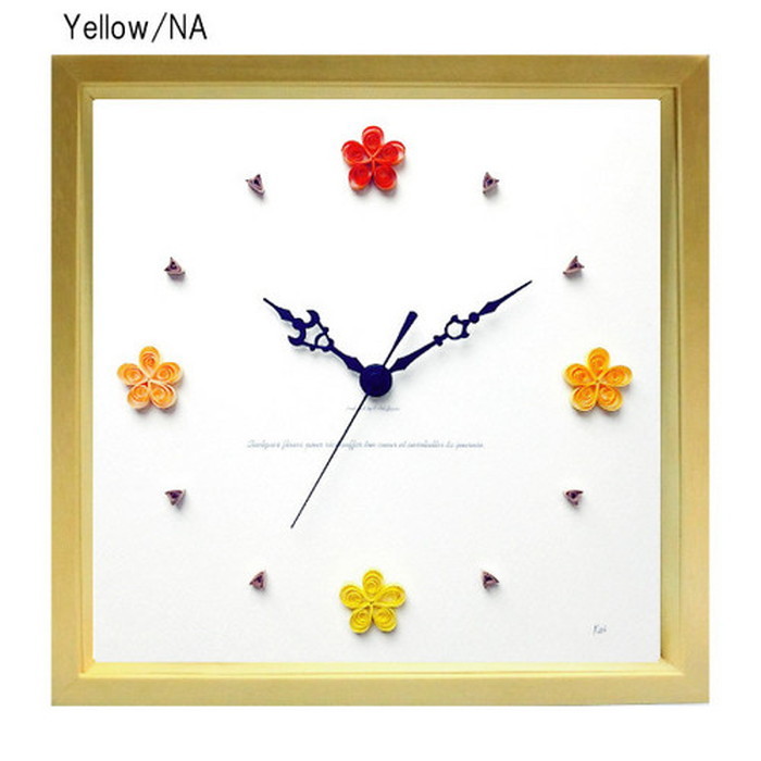 ȯ٥ȥե ڡѡ󥰳ݻ Paper Quiling Clock ե졼५顼ʥ Yellow PQ-1007 ݾ kar-5093253s1 1ܤβ 