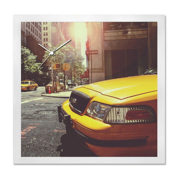 アート+時計 A-CLOCK Yellow Cab ホワイト AC-1004 保証付 kar-5620676s1 掛け時計 置き時計 掛け時計 送料無料 北欧 モダン 家具 イン